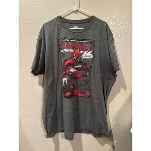 Disney Marvel Deadpool "Merc With a Mouth" Grey Graphic T-shirt  2X